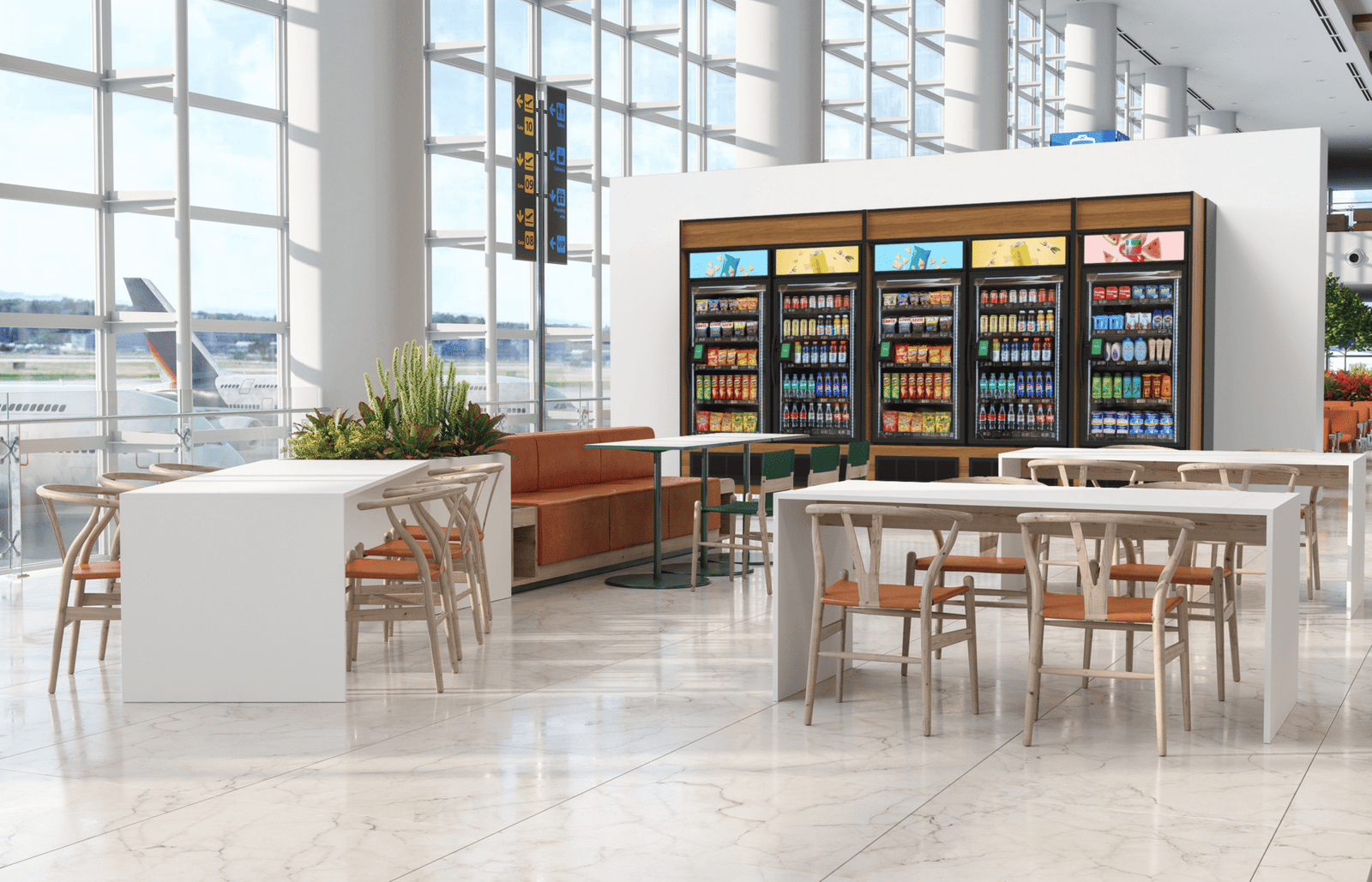 Vending machines in Airport Lounge